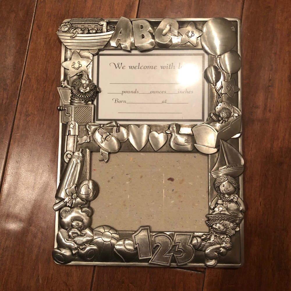 Silver Baby Announcement Frame